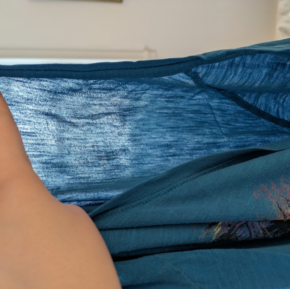 Lucky Brand Bright Blue Cotton Blend Colorful Lion Shirt - Picture 8 of 8